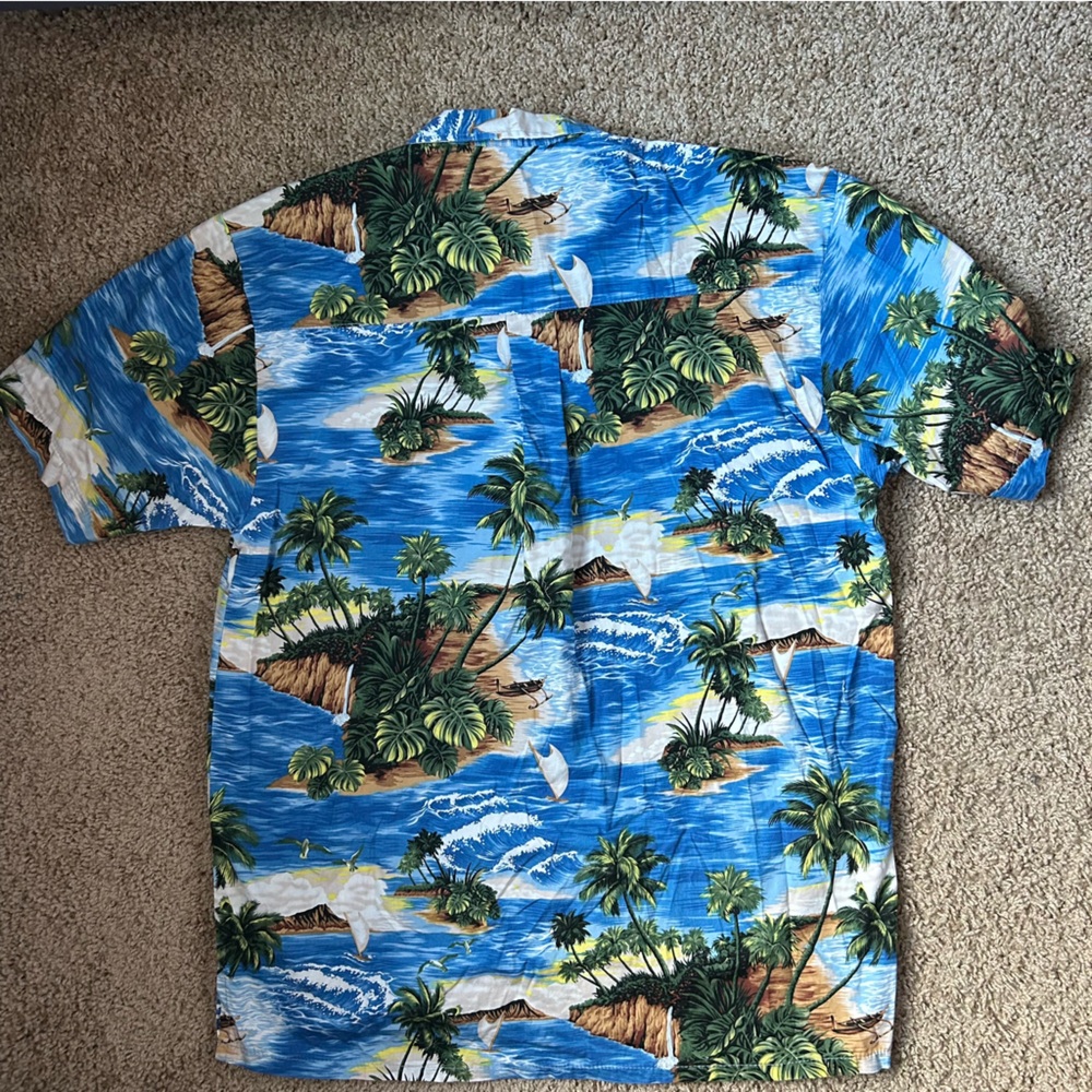 M Blue Totoka Hawaiian Button Down Shirt Size L |A90 - Picture 5 of 10